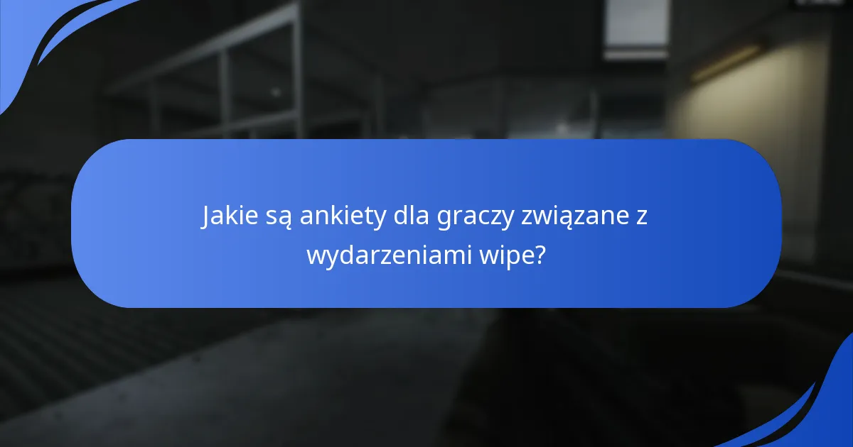 Jakie są ankiety dla graczy związane z wydarzeniami wipe?